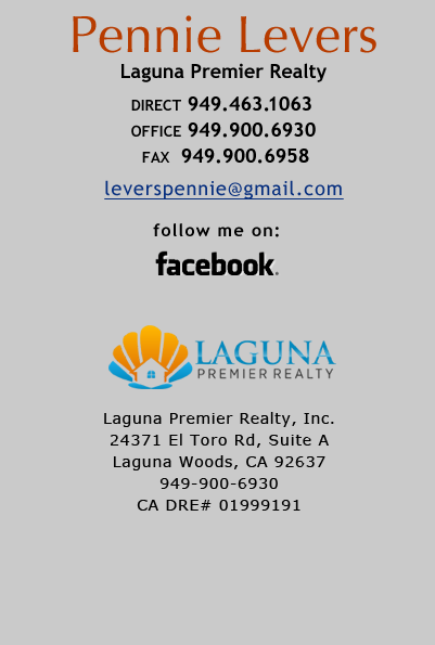 The Laguna Woods Expert Pennie Levers 949 463 1063 Laguna